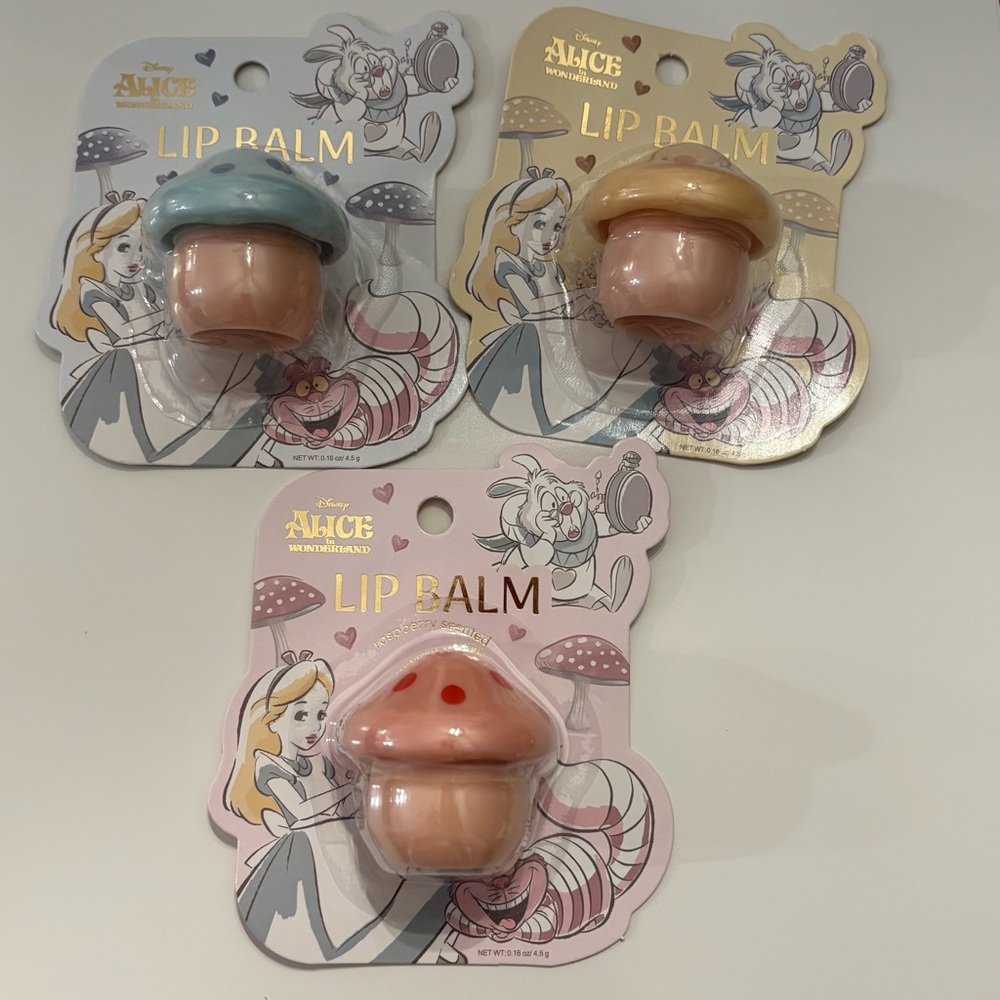 Disney Alice in Wonderland Lip Balm Set - Blue, Yellow, Pink - Picture 2 of 2